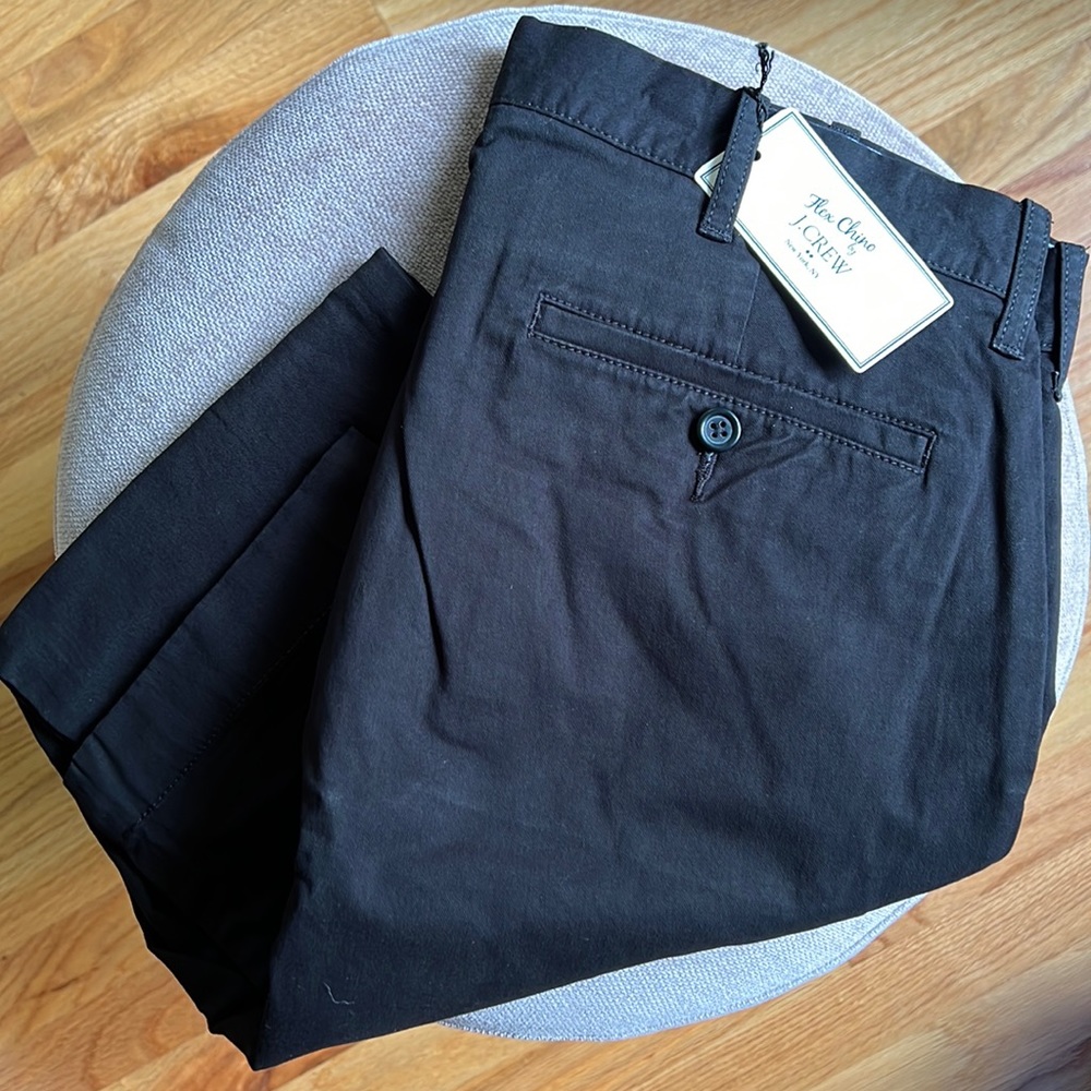 NWT black j crew flex chinos